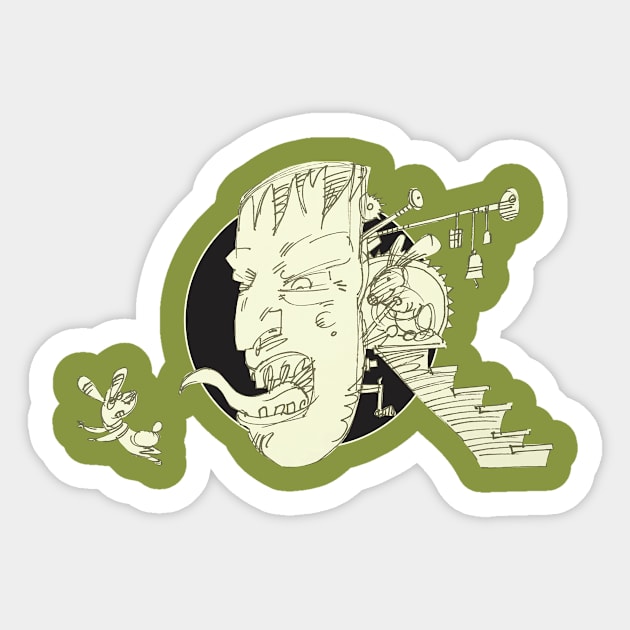 Scaring Rabbits Sticker by ArtOnTheRun